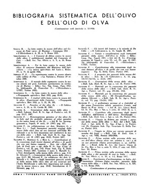 L'olivicoltore bollettino settimanale della Società nazionale degli olivicoltori