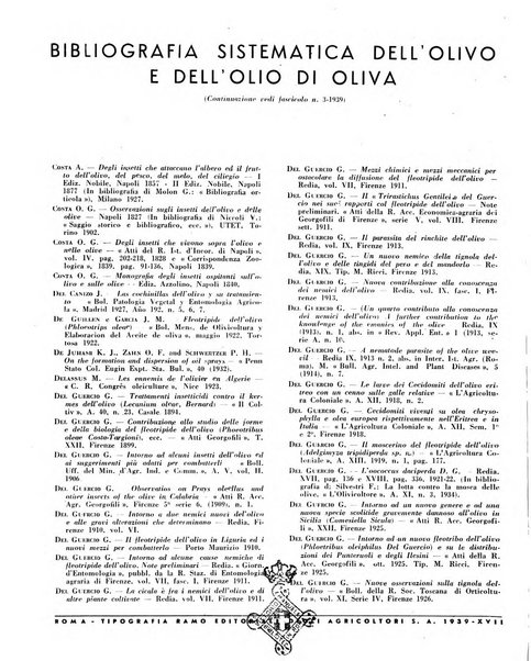 L'olivicoltore bollettino settimanale della Società nazionale degli olivicoltori