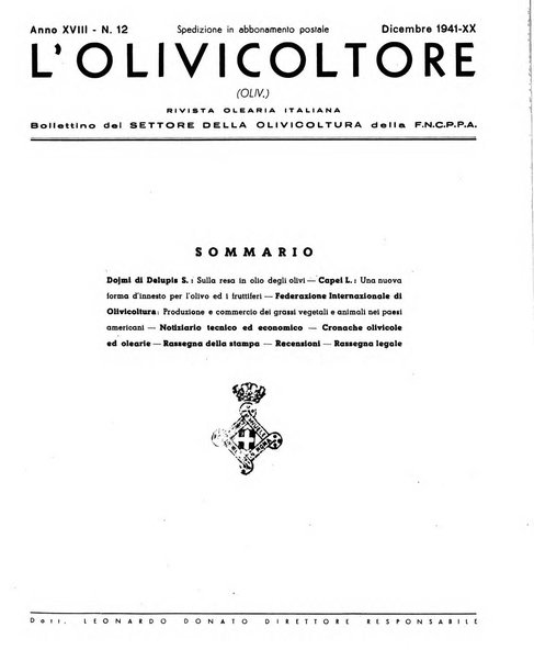 L'olivicoltore bollettino settimanale della Società nazionale degli olivicoltori