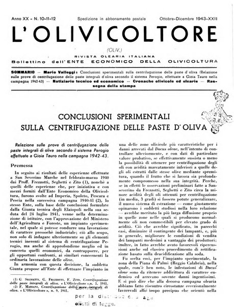 L'olivicoltore bollettino settimanale della Società nazionale degli olivicoltori