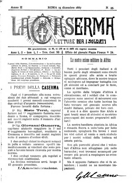 La caserma letture per i soldati