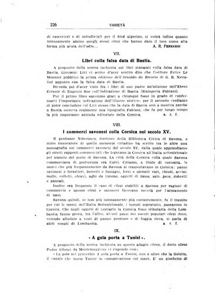 Archivio storico di Corsica pubblicazione trimestrale