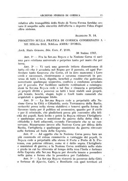 Archivio storico di Corsica pubblicazione trimestrale