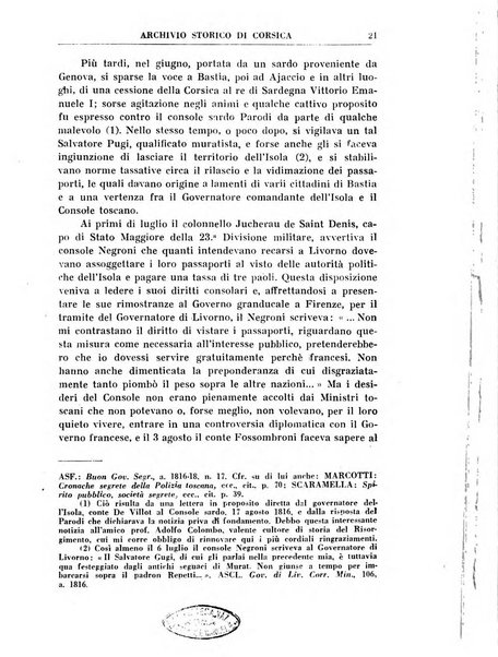 Archivio storico di Corsica pubblicazione trimestrale