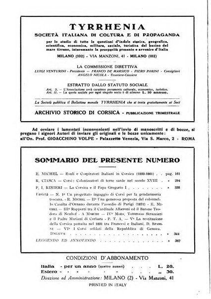 Archivio storico di Corsica pubblicazione trimestrale