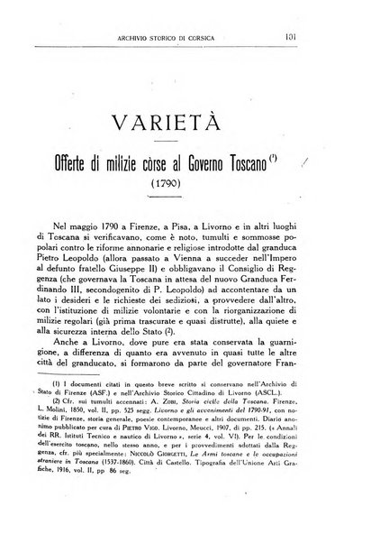 Archivio storico di Corsica pubblicazione trimestrale