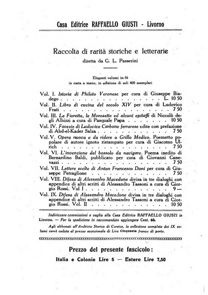 Archivio storico di Corsica pubblicazione trimestrale