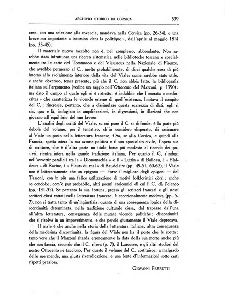 Archivio storico di Corsica pubblicazione trimestrale