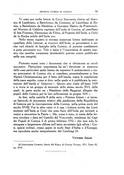 Archivio storico di Corsica pubblicazione trimestrale