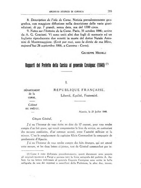 Archivio storico di Corsica pubblicazione trimestrale