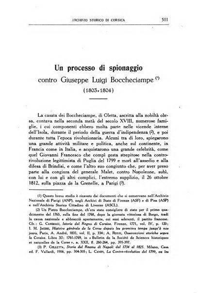 Archivio storico di Corsica pubblicazione trimestrale