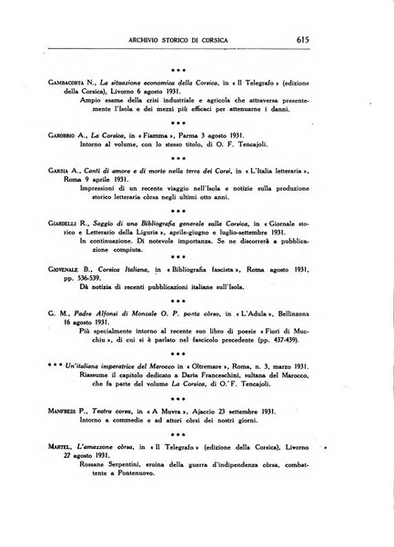 Archivio storico di Corsica pubblicazione trimestrale