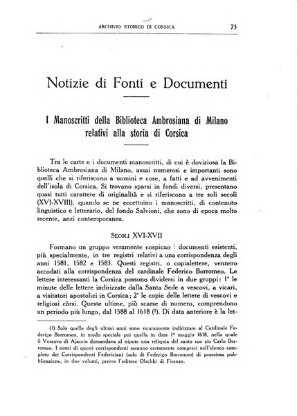 Archivio storico di Corsica pubblicazione trimestrale