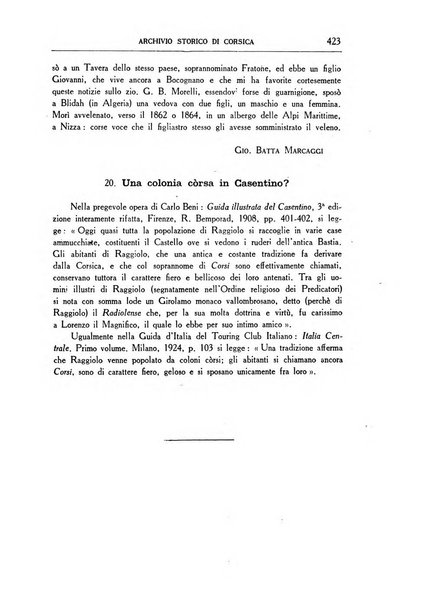 Archivio storico di Corsica pubblicazione trimestrale