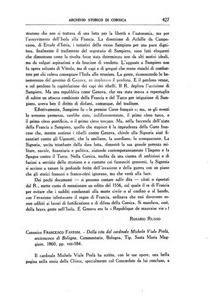 Archivio storico di Corsica pubblicazione trimestrale