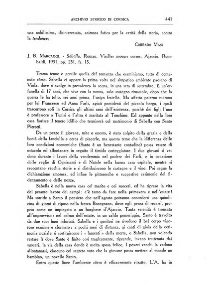 Archivio storico di Corsica pubblicazione trimestrale