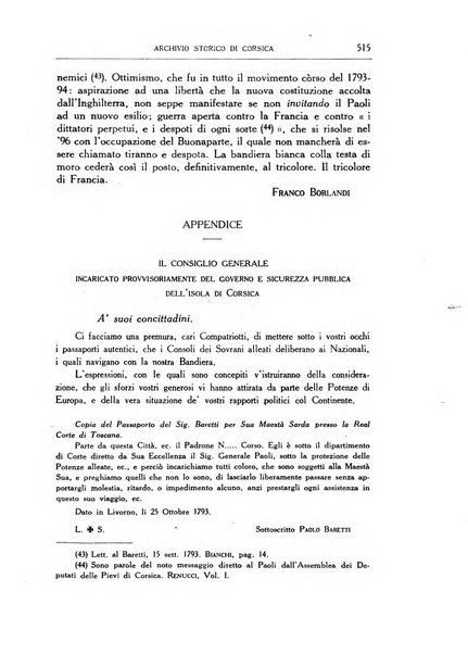 Archivio storico di Corsica pubblicazione trimestrale