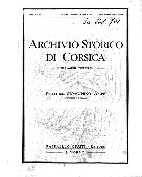 Archivio storico di Corsica pubblicazione trimestrale