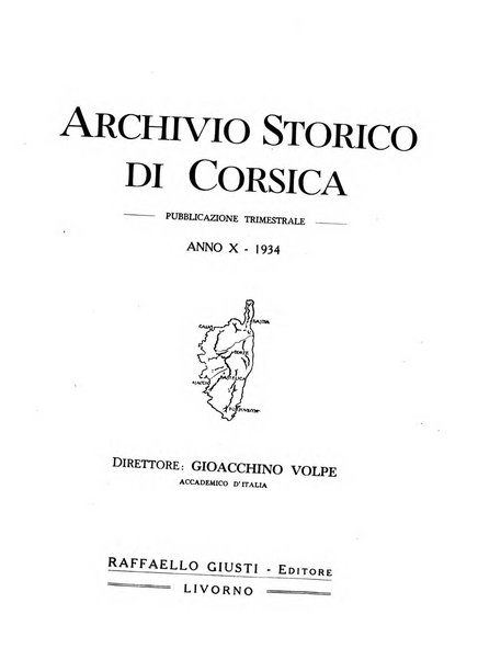 Archivio storico di Corsica pubblicazione trimestrale