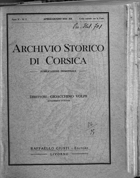 Archivio storico di Corsica pubblicazione trimestrale