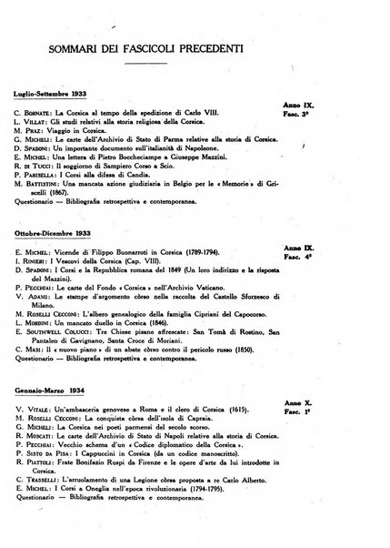 Archivio storico di Corsica pubblicazione trimestrale