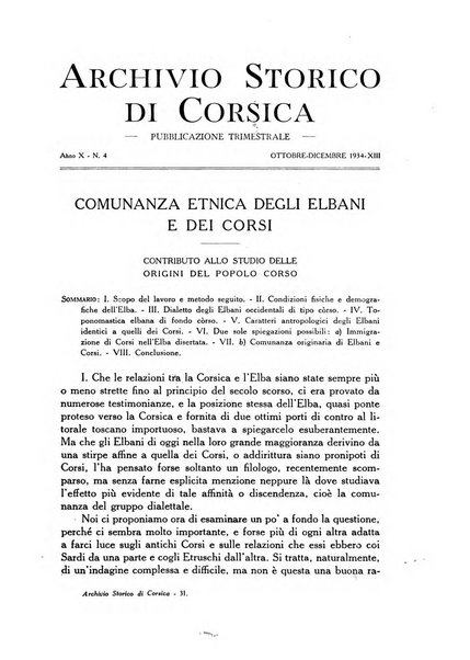 Archivio storico di Corsica pubblicazione trimestrale