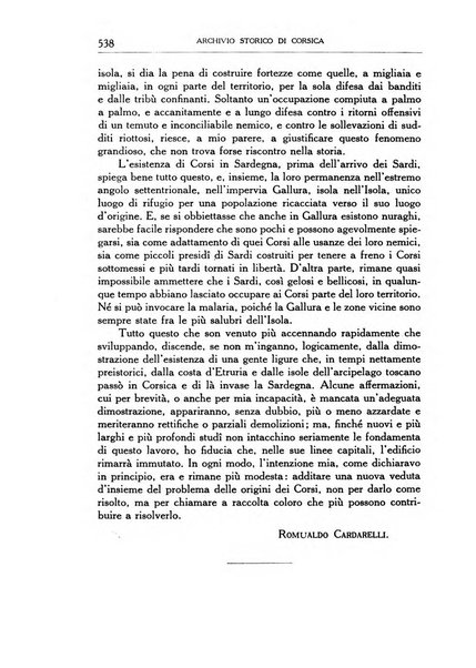 Archivio storico di Corsica pubblicazione trimestrale