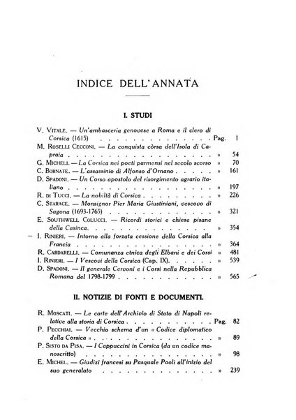 Archivio storico di Corsica pubblicazione trimestrale