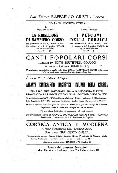 Archivio storico di Corsica pubblicazione trimestrale