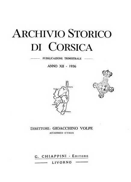 Archivio storico di Corsica pubblicazione trimestrale