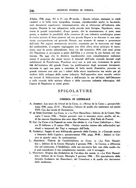 Archivio storico di Corsica pubblicazione trimestrale