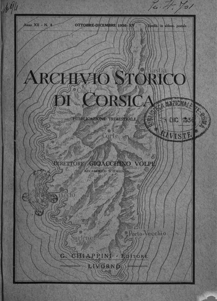 Archivio storico di Corsica pubblicazione trimestrale