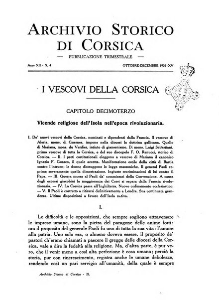 Archivio storico di Corsica pubblicazione trimestrale