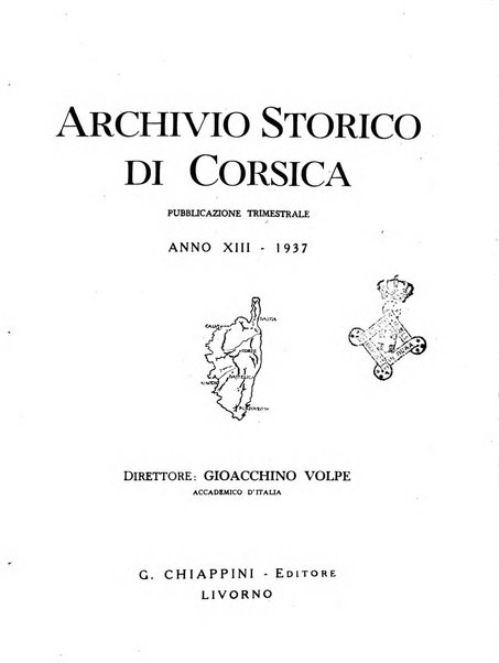 Archivio storico di Corsica pubblicazione trimestrale