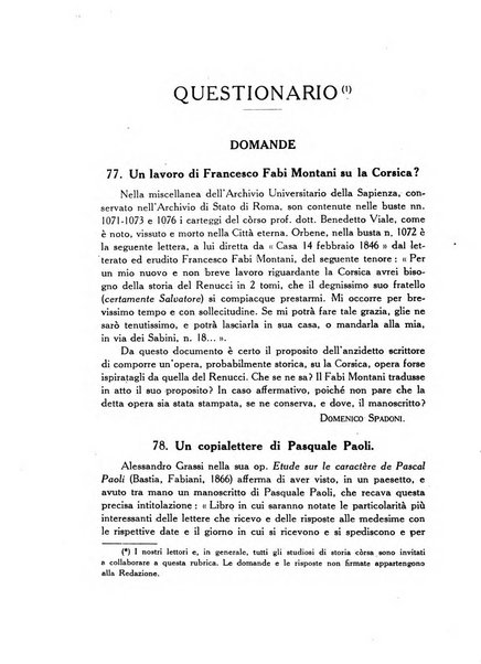 Archivio storico di Corsica pubblicazione trimestrale