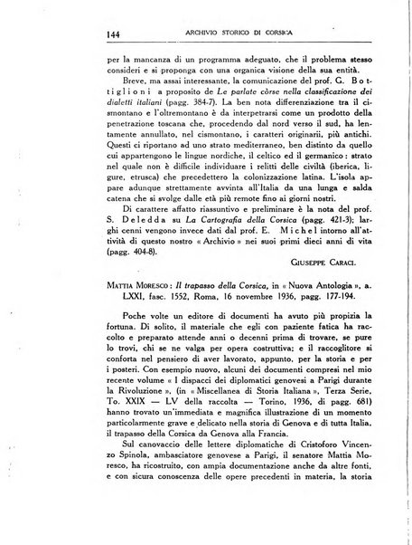 Archivio storico di Corsica pubblicazione trimestrale