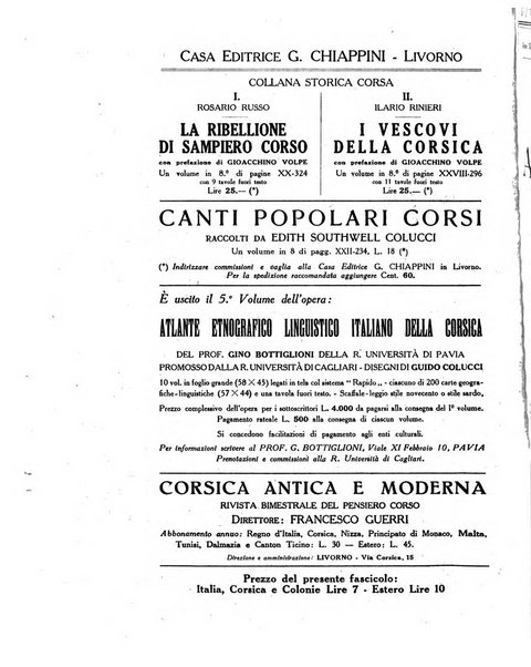 Archivio storico di Corsica pubblicazione trimestrale