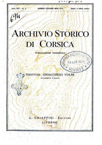 Archivio storico di Corsica pubblicazione trimestrale