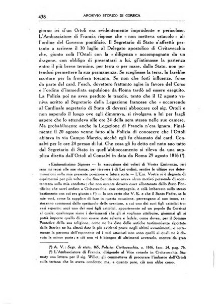 Archivio storico di Corsica pubblicazione trimestrale