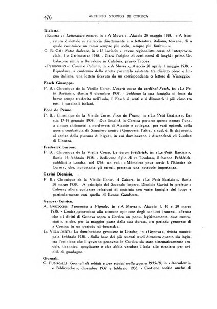 Archivio storico di Corsica pubblicazione trimestrale