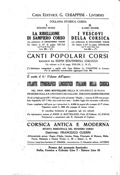 Archivio storico di Corsica pubblicazione trimestrale