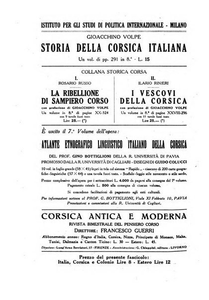 Archivio storico di Corsica pubblicazione trimestrale