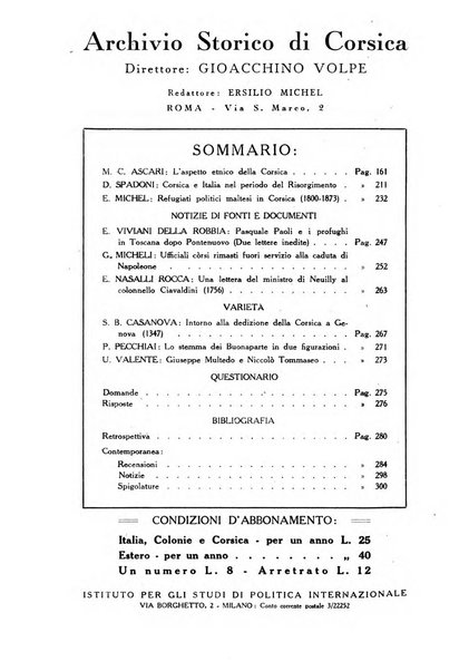 Archivio storico di Corsica pubblicazione trimestrale