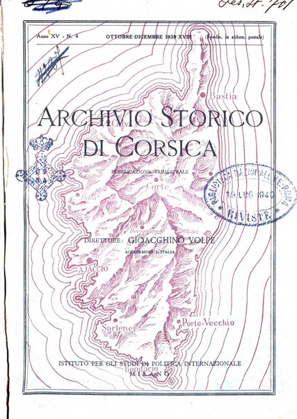 Archivio storico di Corsica pubblicazione trimestrale