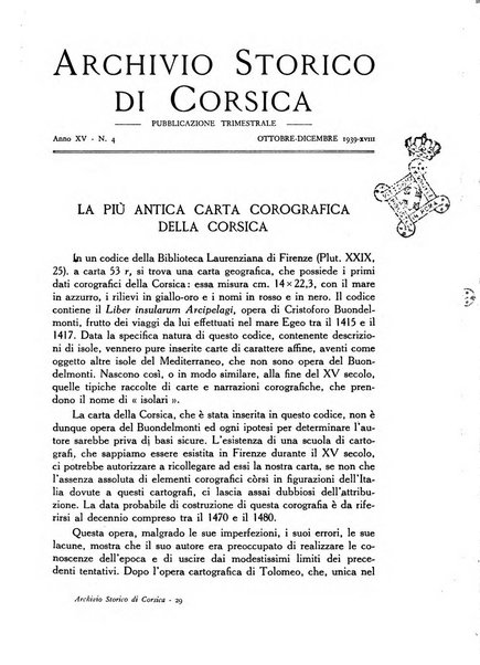 Archivio storico di Corsica pubblicazione trimestrale