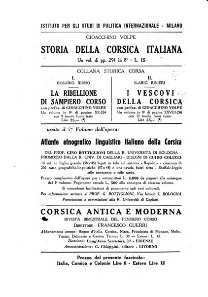 Archivio storico di Corsica pubblicazione trimestrale