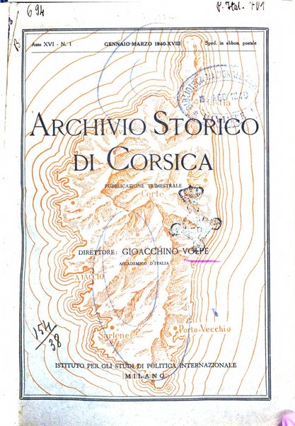 Archivio storico di Corsica pubblicazione trimestrale