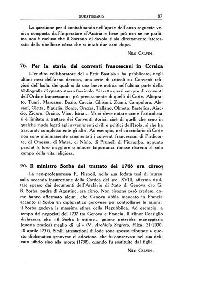 Archivio storico di Corsica pubblicazione trimestrale