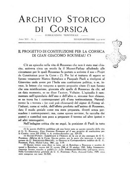 Archivio storico di Corsica pubblicazione trimestrale