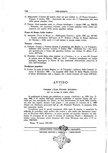 Archivio storico di Corsica pubblicazione trimestrale